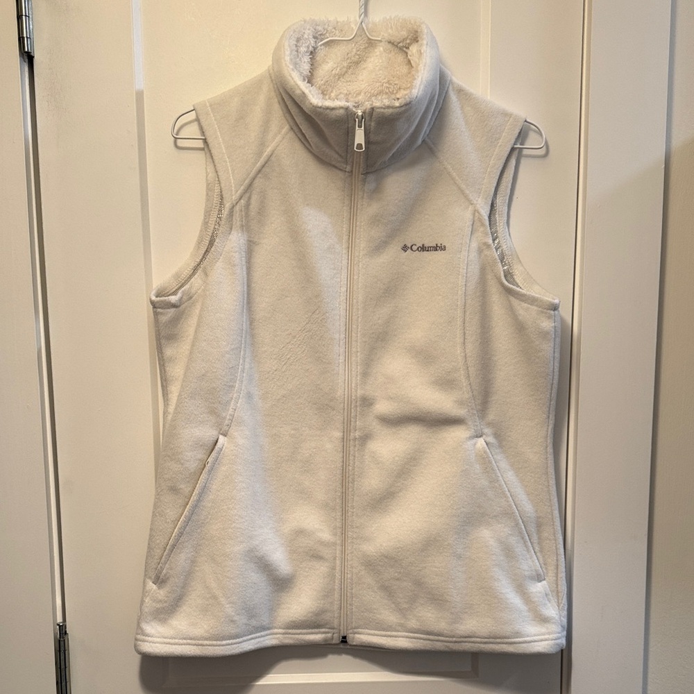 Columbia Women's Soft Ivory Fleece Vest size M - Picture 1 of 6